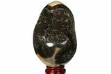 Septarian Dragon Egg Geode - Black Crystals #120933-2